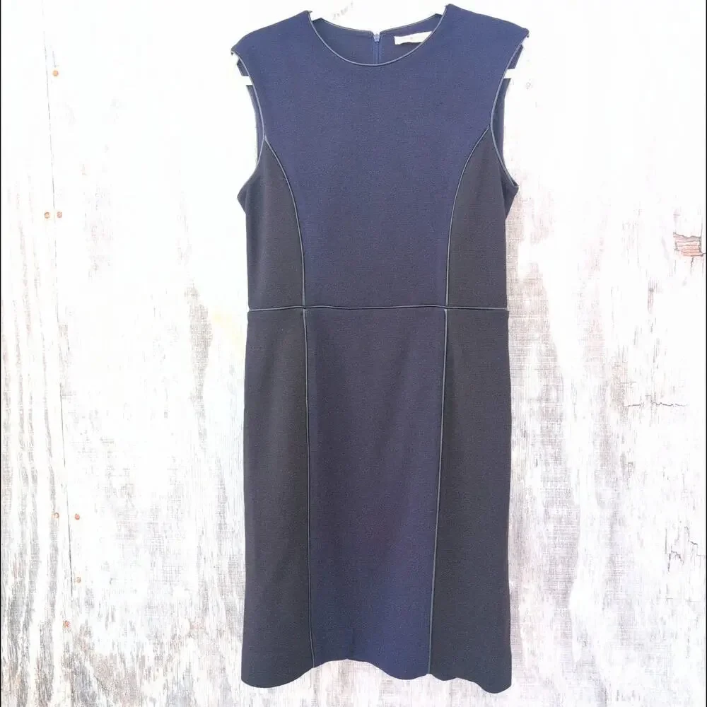 Tory Burch Natalee Ponte Wool Blend Sheath Dress MinimalistLuxe Tonal Women'sMed